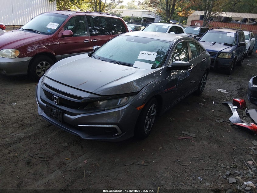 2019 Honda Civic Lx, Удар сзади, IAAI, VIN 19XFC2F62KE027042 — фото 2