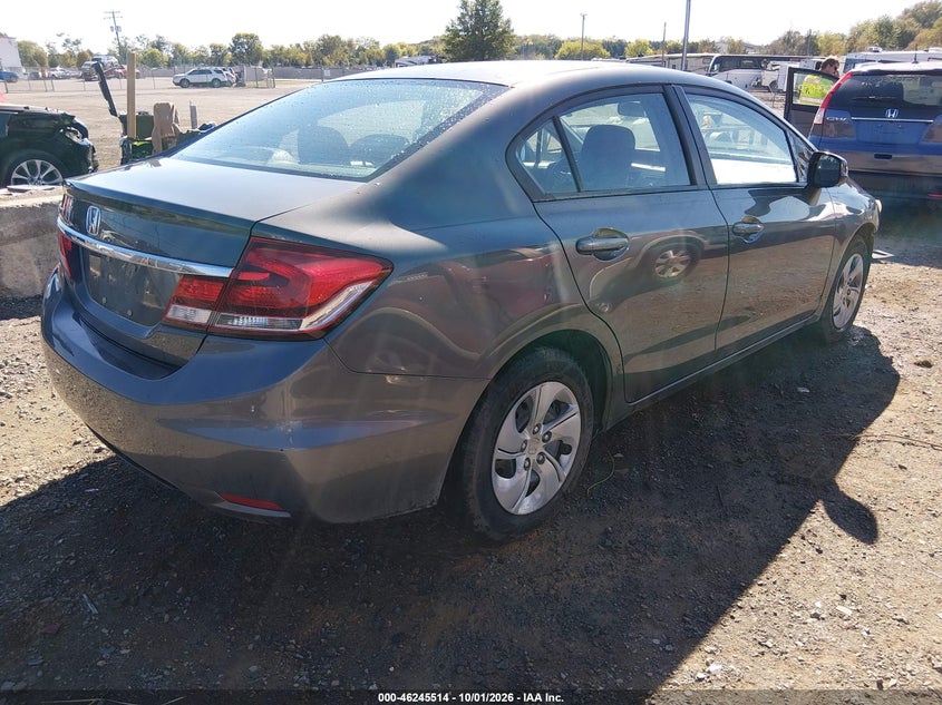 Vin: 2hgfb2f51dh588142, lot: 46745539, honda civic lx 20134