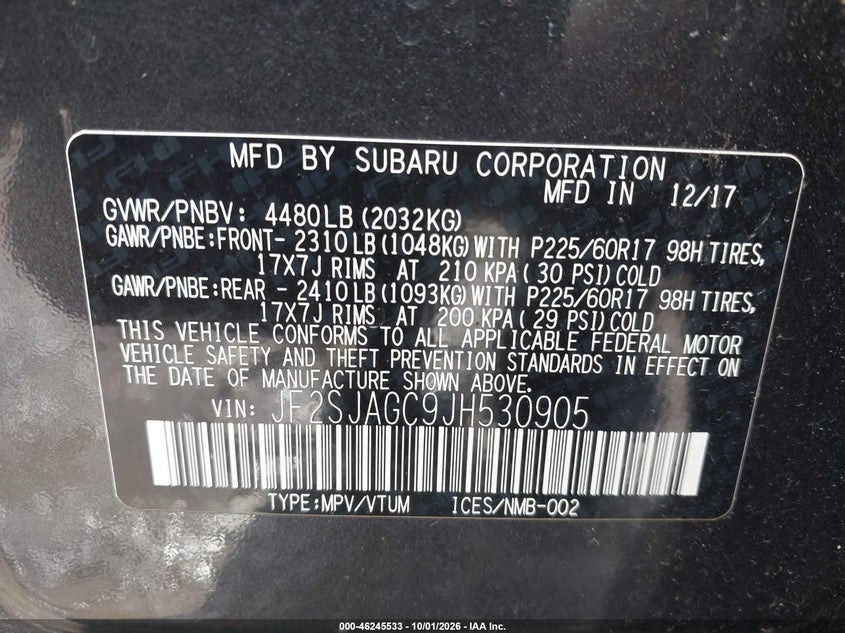 2018 SUBARU FORESTER 2.5I PREMIUM · Фото 9
