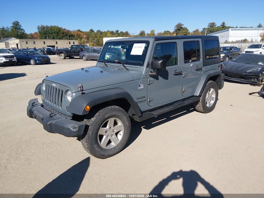 Vin: 1c4bjwdg3fl727009, lot: 46745708, jeep wrangler unlimited sport 20152