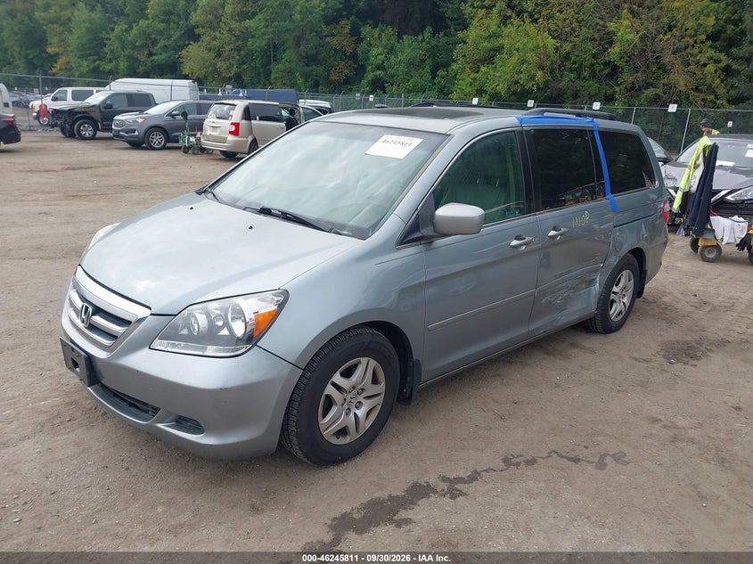2007 Honda Odyssey Ex-L, Левый бок, IAAI, VIN 5FNRL38747B105914 — фото 2