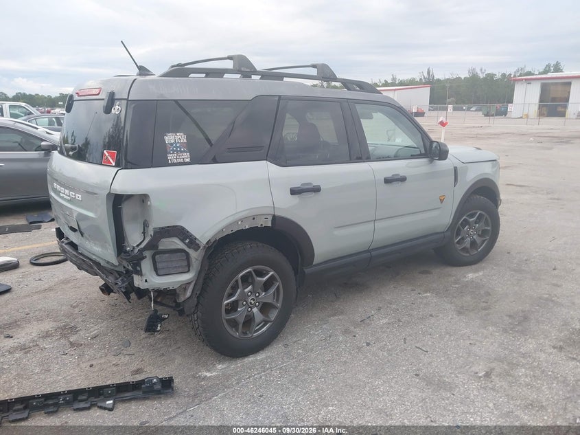 Vin: 3fmcr9d94mrb33698, lot: 46746071, ford bronco sport badlands 20214