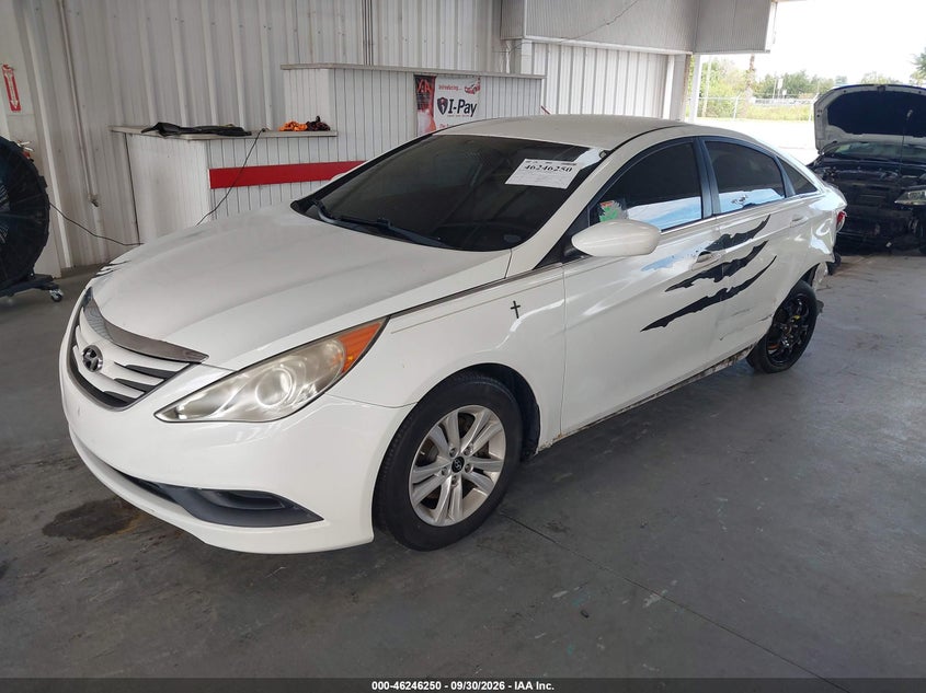 2014 Hyundai Sonata Gls, Left Rear, IAAI, VIN 5NPEB4AC4EH876497 — photo 2