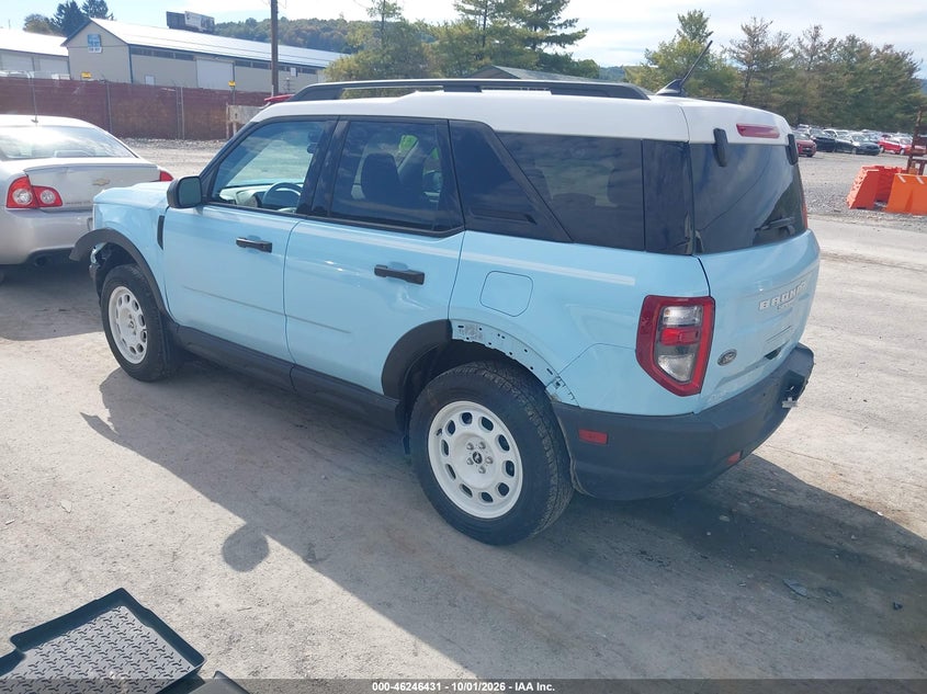 Vin: 3fmcr9g69prd09795, lot: 46746457, ford bronco sport heritage 20233