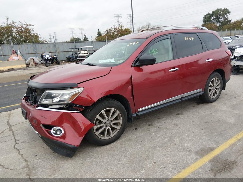 Vin: 5n1ar2mm7fc604165, lot: 46746463, nissan pathfinder sl 20152