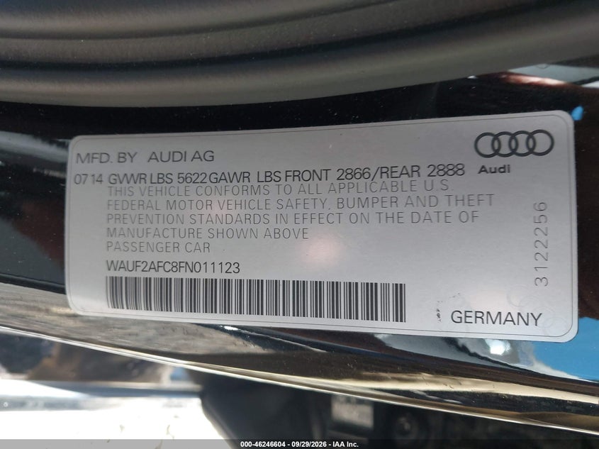 2015 AUDI S6 4.0T (S TRONIC) (NO LONGER ORDERABLE) · Photo 9