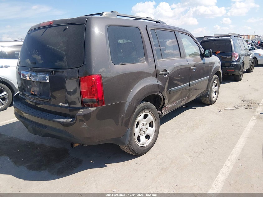 Vin: 5fnyf4h23cb068426, lot: 46746861, honda pilot lx 20124