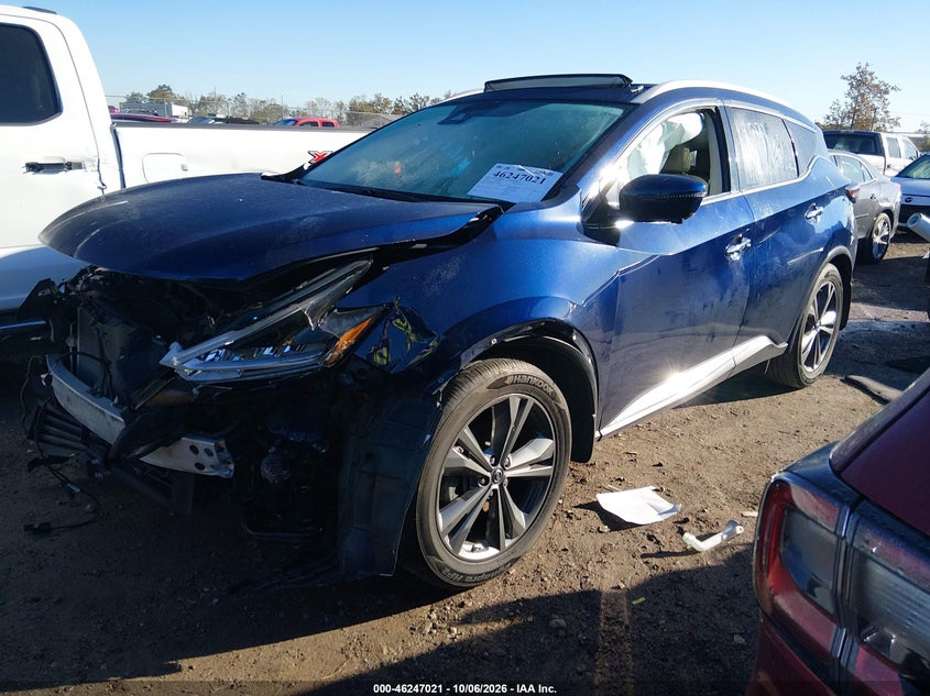 Vin: 5n1az2mjxkn120947, lot: 46747047, nissan murano platinum 20192