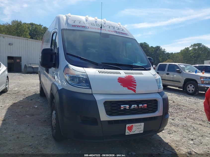 Vin: 3c6urvhg3ke510012, lot: 46747347, ram promaster 3500 high roof 159 wb 2019 img_1