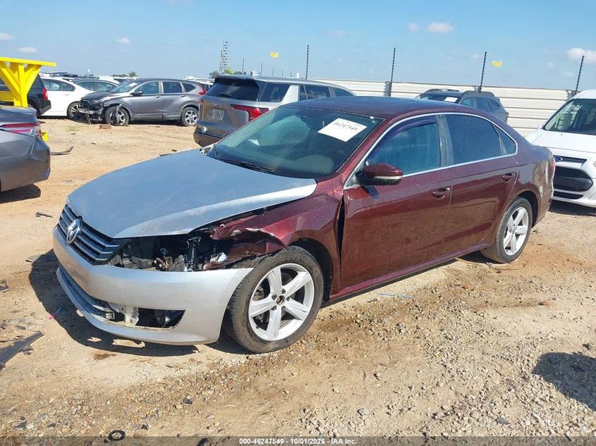 Vin: 1vwbp7a36dc032037, lot: 46747575, volkswagen passat 2.5l se 20132