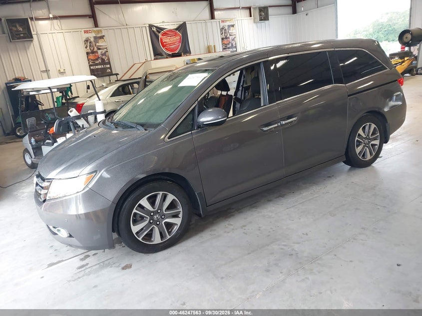 2014 Honda Odyssey Touring/Touring Elite, Interior Burn, IAAI, VIN 5FNRL5H90EB074221 — photo 2