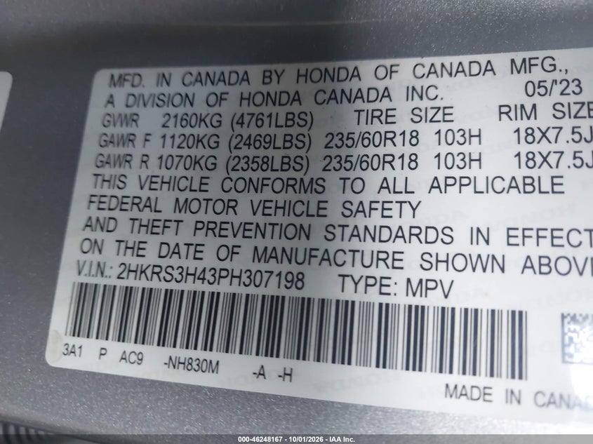 2023 HONDA CR-V EX 2WD · Фото 9