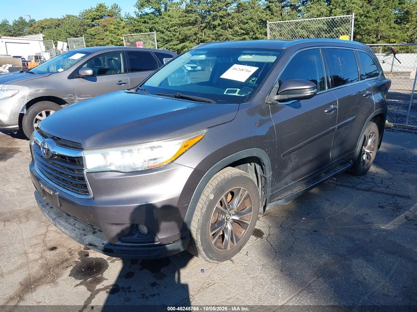 Vin: 5tdjkrfh6gs309611, lot: 46748792, toyota highlander xle v6 20162