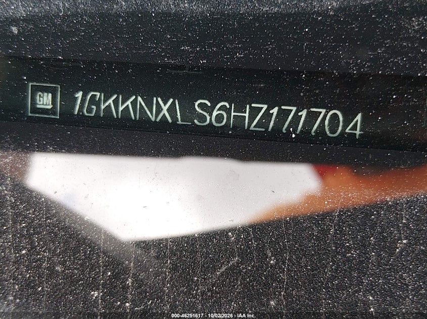 GMC ACADIA 2017 VIN 1GKKNXLS6HZ171704