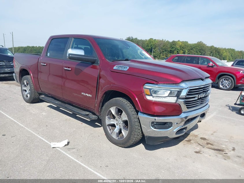 Vin: 1c6srfjt9kn568819, lot: 46752217, ram 1500 laramie  4x4 5'7 box 20191