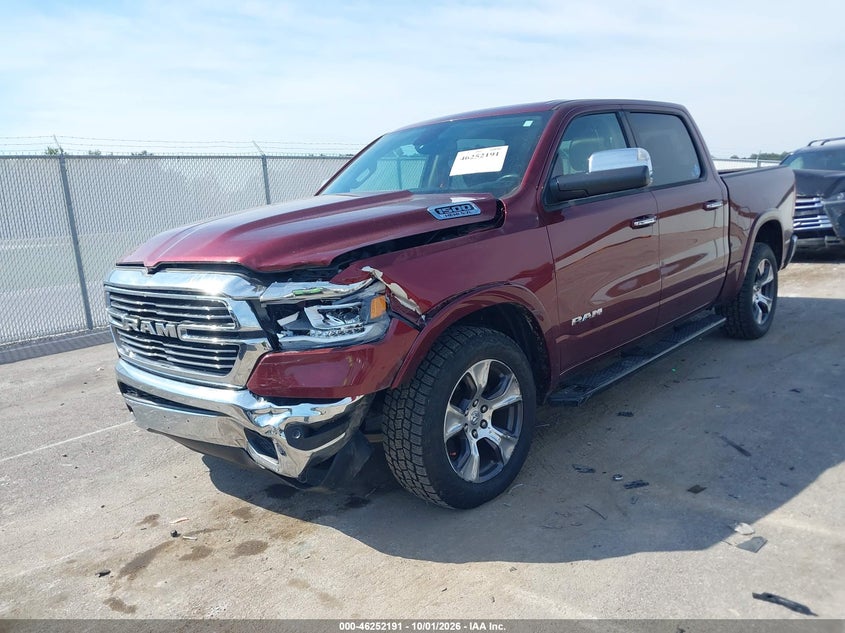Vin: 1c6srfjt9kn568819, lot: 46752217, ram 1500 laramie  4x4 5'7 box 20192