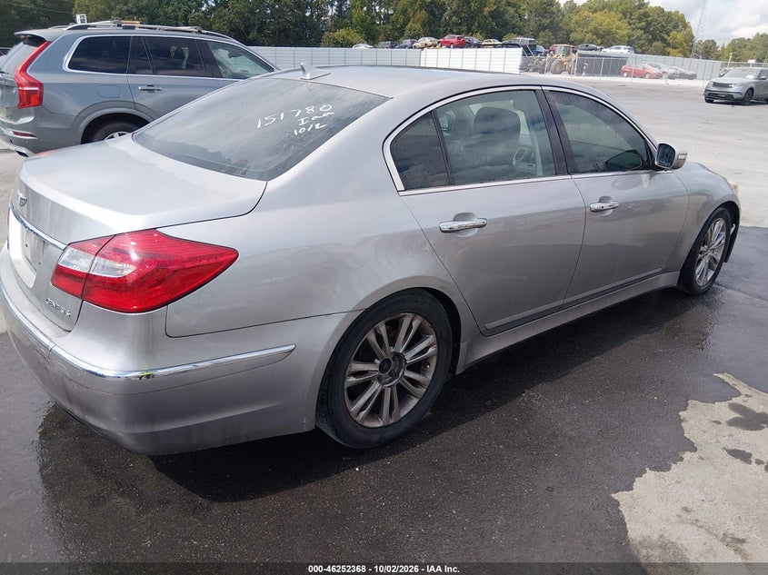 Vin: kmhgc4dd0cu151780, lot: 46752394, hyundai genesis 3.8 20124
