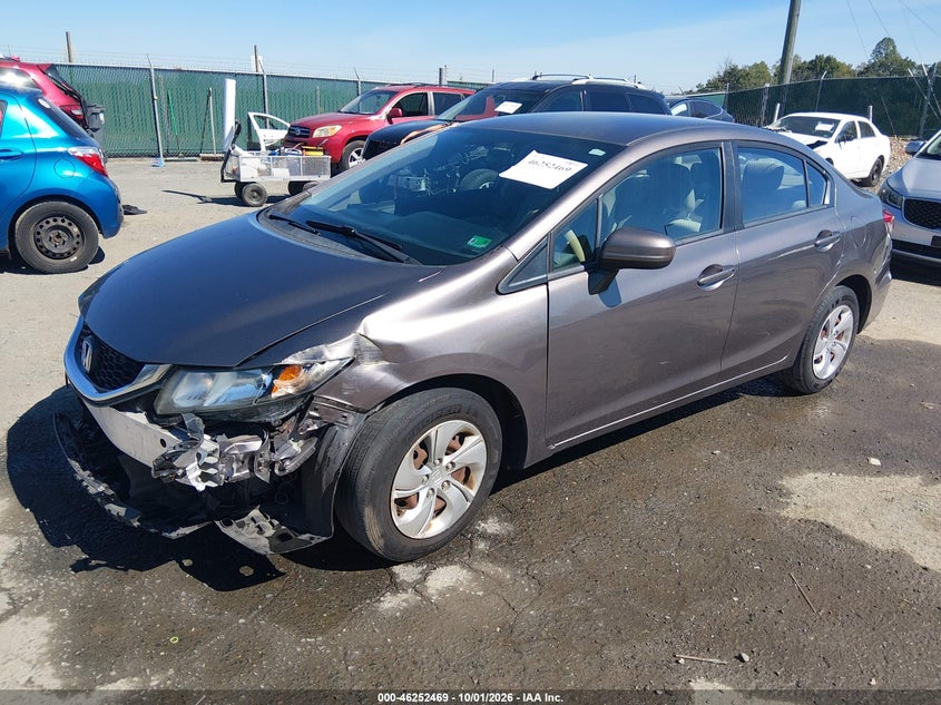 2015 Honda Civic Lx, Front End, IAAI, VIN 19XFB2F54FE069129 — photo 2