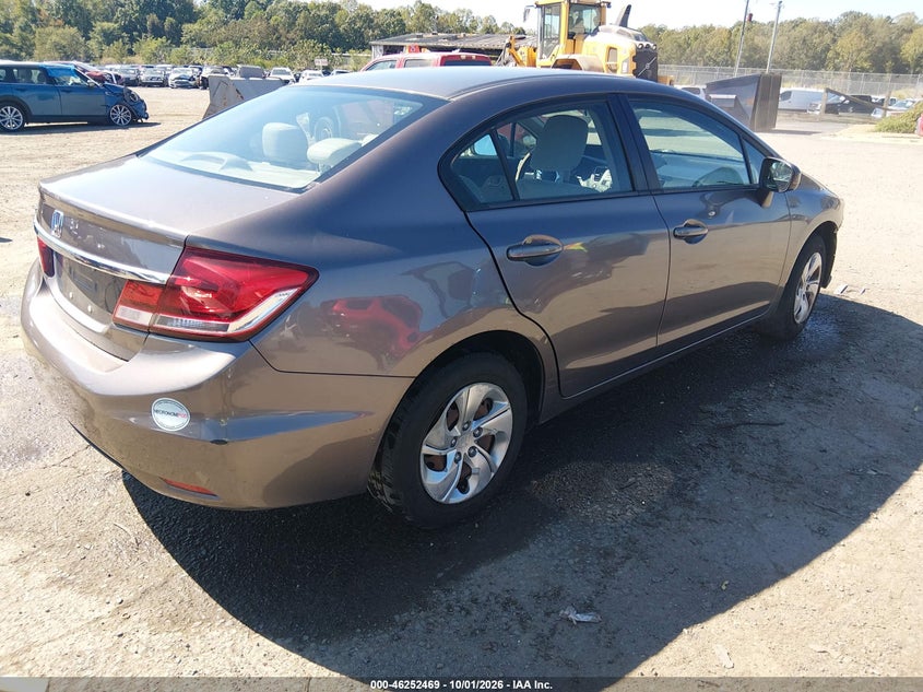 Vin: 19xfb2f54fe069129, lot: 46752495, honda civic lx 20154