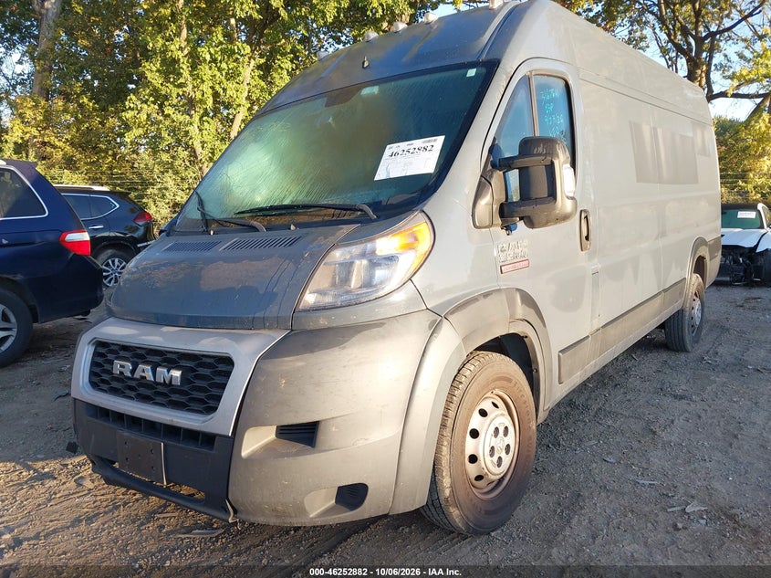 Vin: 3c6urvjg7le124933, lot: 46752908, ram promaster 3500 cargo van high roof 159 wb ext 20202