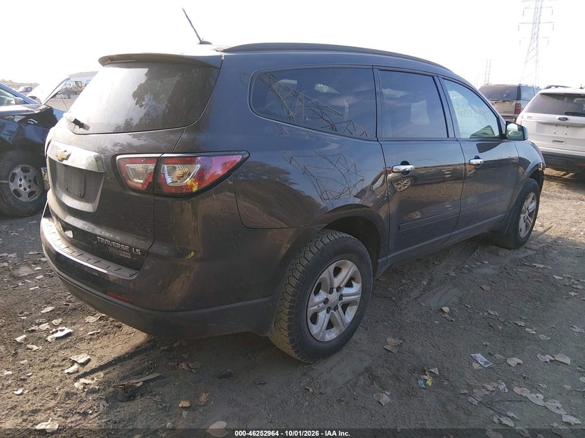 Vin: 1gnkrfkd7ej338957, lot: 46752990, chevrolet traverse ls 20144