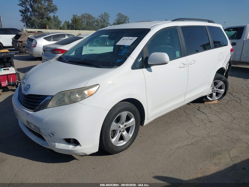 2011 Toyota Sienna Le V6, Left Rear, IAAI, VIN 5TDKK3DC9BS105631 — photo 2