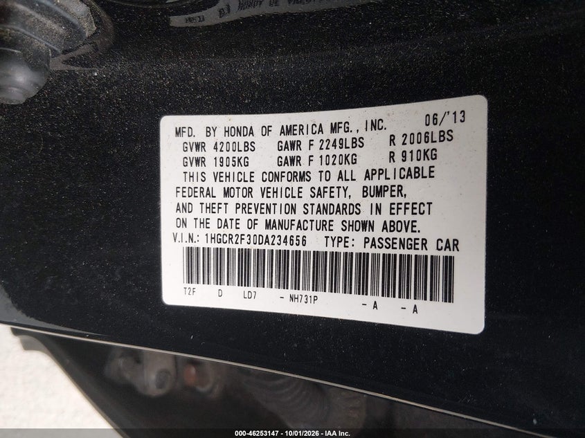 2013 HONDA ACCORD LX · Фото 9