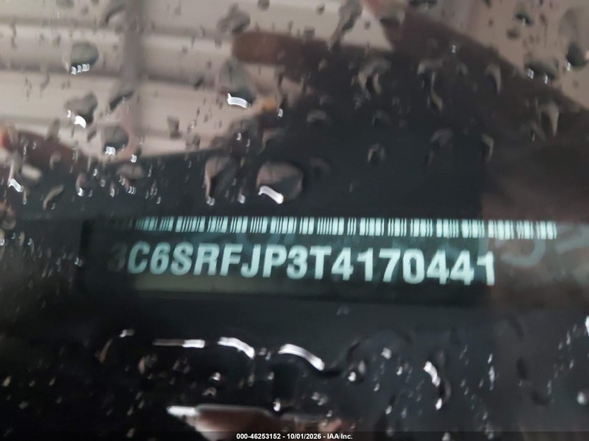 RAM 1500 2026 VIN 3C6SRFJP3T4170441