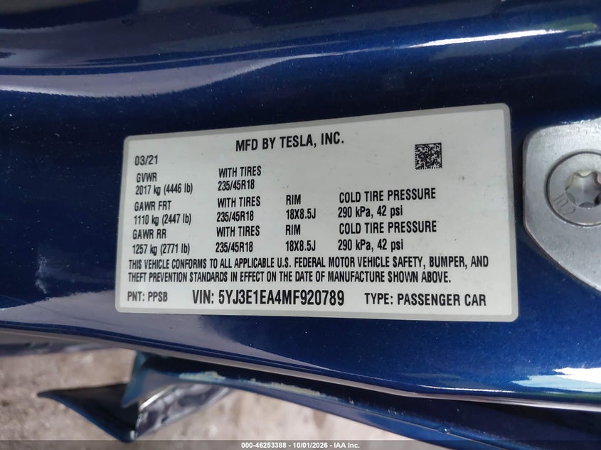 2021 TESLA MODEL 3 STANDARD RANGE PLUS REAR-WHEEL DRIVE · Фото 9
