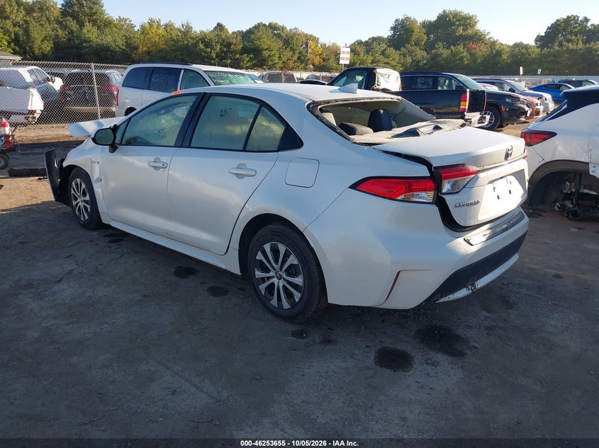 Vin: jtdebrbe2lj001680, lot: 46753681, toyota corolla hybrid le 20203