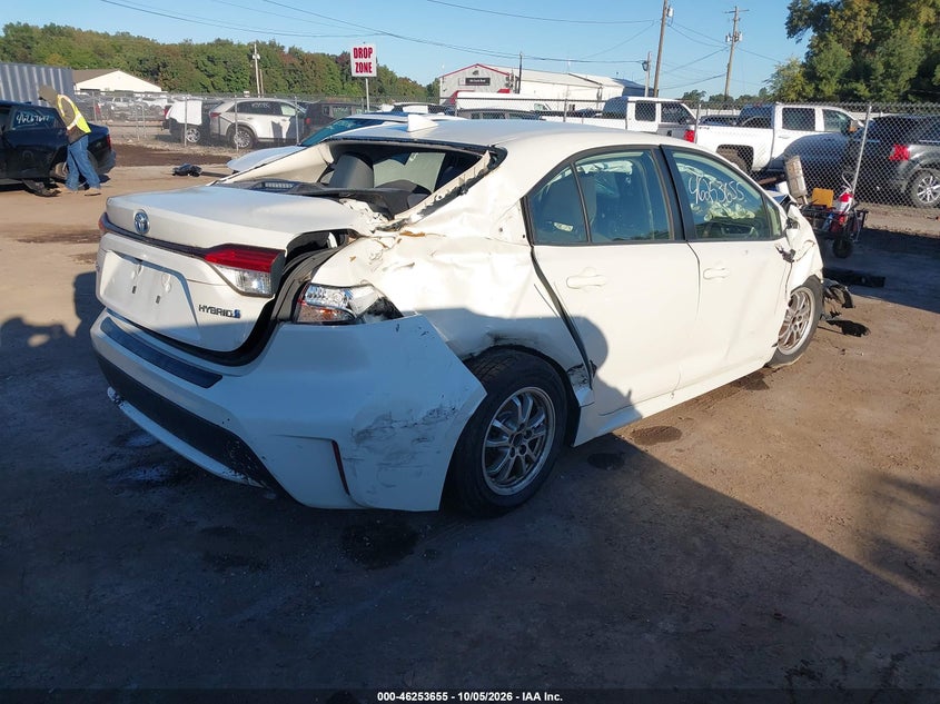 Vin: jtdebrbe2lj001680, lot: 46753681, toyota corolla hybrid le 20204