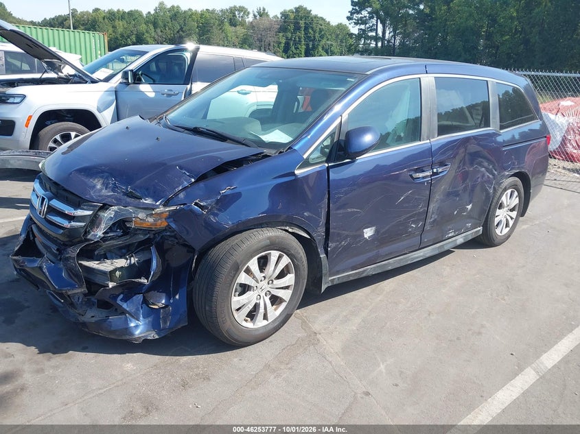 Vin: 5fnrl5h60gb017736, lot: 46753802, honda odyssey ex-l 20162