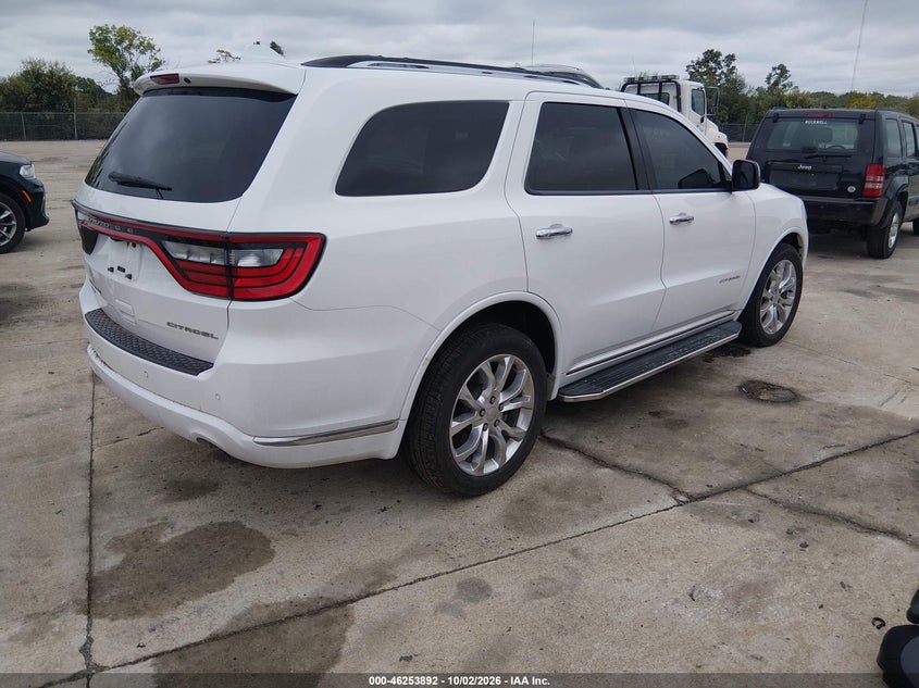 Vin: 1c4sdjetxhc937681, lot: 46753918, dodge durango citadel awd 20174