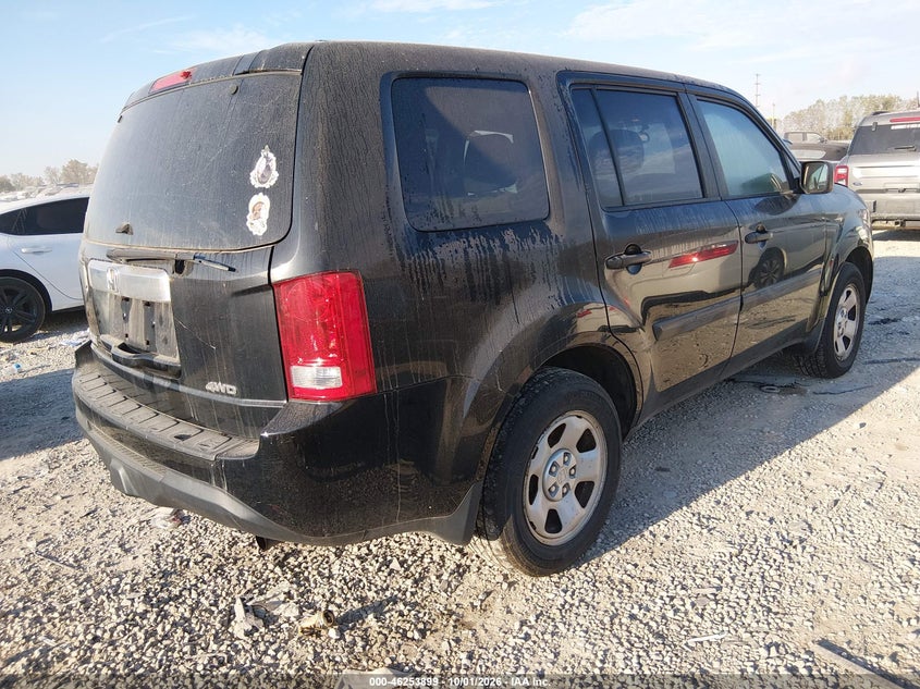 Vin: 5fnyf4h25db024610, lot: 46753925, honda pilot lx 20134