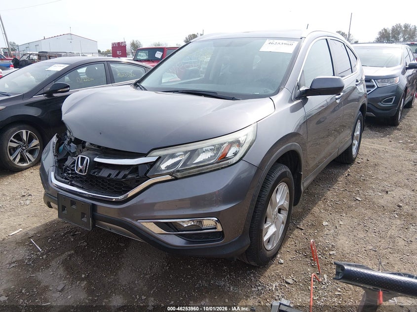 2015 Honda Cr-V Ex-L, Удар спереди, IAAI, VIN 2HKRM4H75FH660020 — фото 2