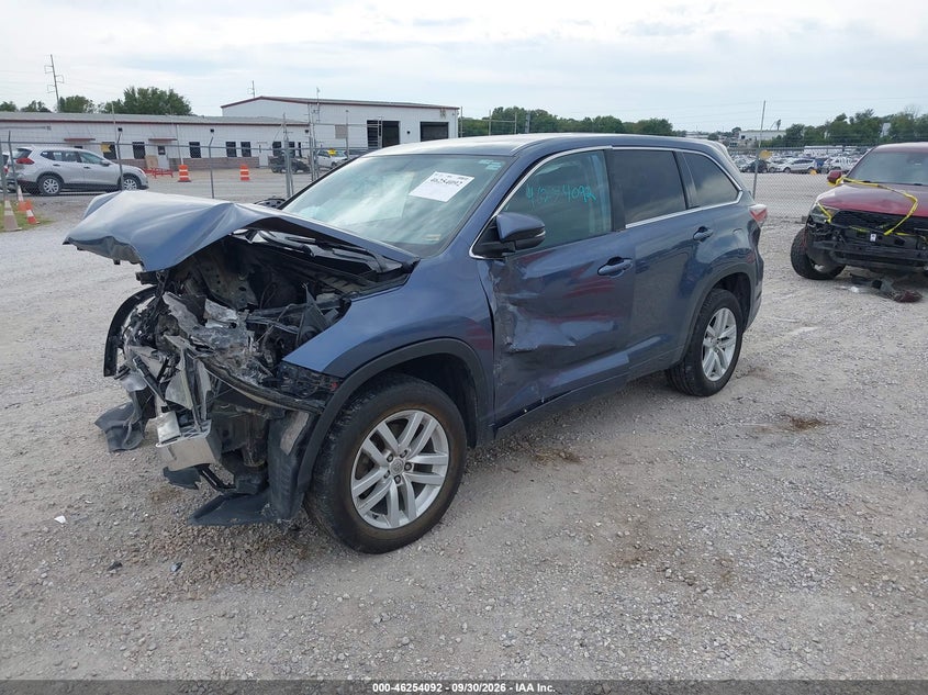 Vin: 5tdzkrfh0fs116016, lot: 46754118, toyota highlander le v6 20152