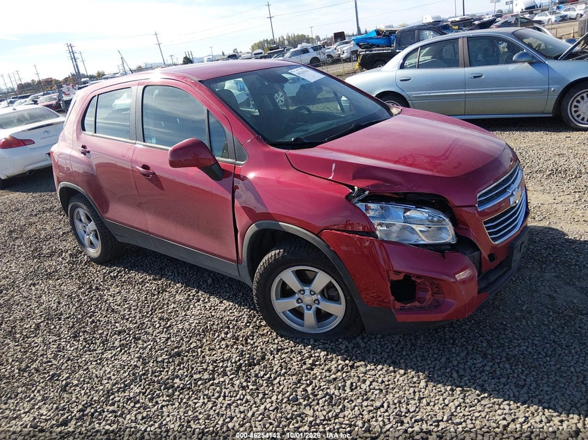 Vin: kl7cjpsb9fb224282, lot: 46754169, chevrolet trax 1ls 20151