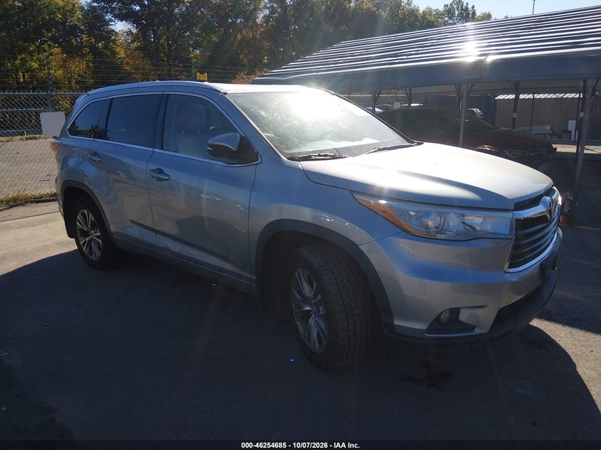 Vin: 5tdjkrfhxfs075942, lot: 46754711, toyota highlander xle v6 20151
