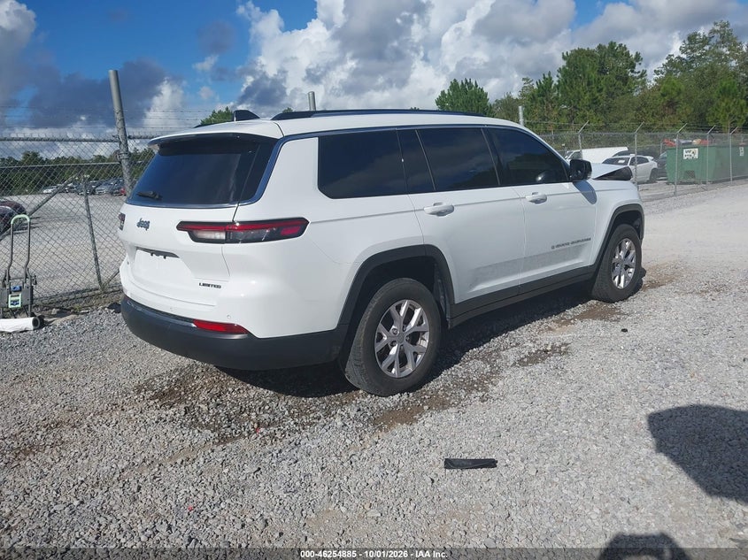 Vin: 1c4rjjbg5n8637608, lot: 46754911, jeep grand cherokee l limited 4x2 20224