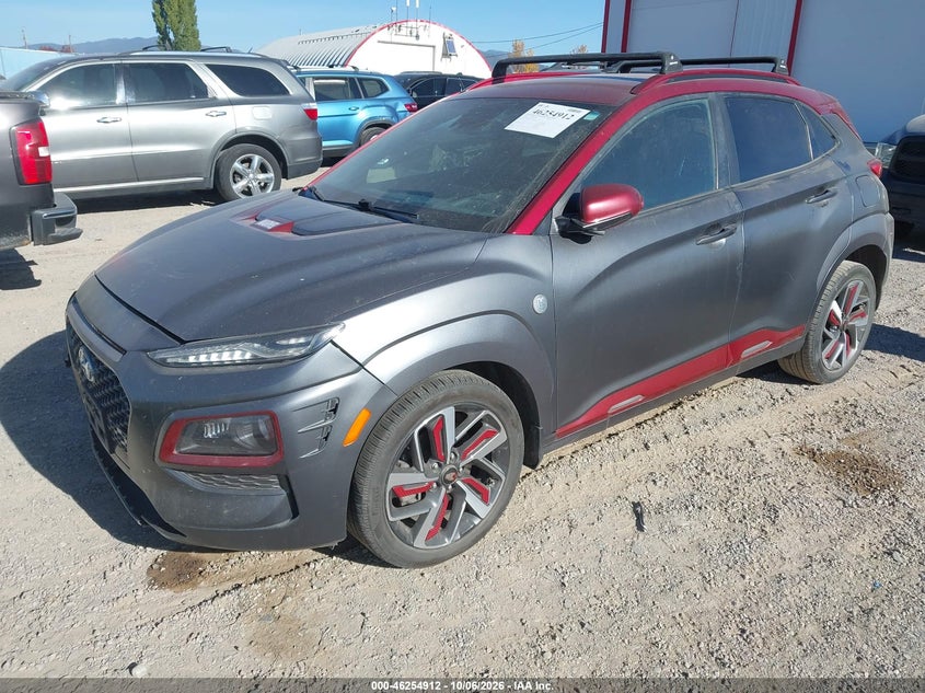 2019 Hyundai Kona Iron Man, Удар спереди, IAAI, VIN KM8K5CA51KU306265 — фото 2