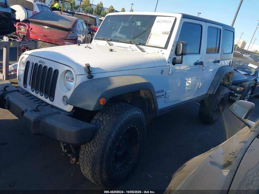 2015 Jeep Wrangler Unlimited Sport, Right Front, IAAI, VIN 1C4BJWDG1FL592127 — photo 2