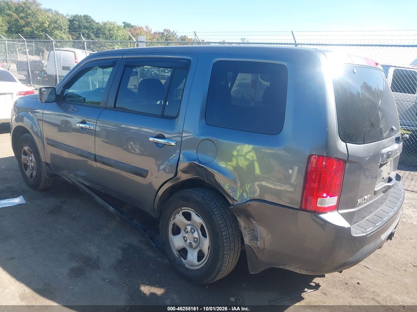 Vin: 5fnyf4h20db028466, lot: 46755187, honda pilot lx 20133
