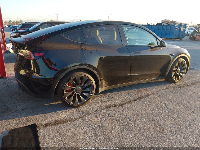 Vin: 7saygdef7nf511445, lot: 46755620, tesla model y performance dual motor all-wheel drive 20224