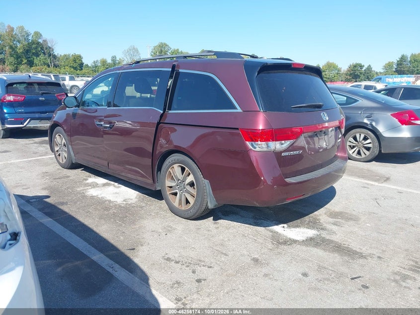 Vin: 5fnrl5h97fb082382, lot: 46756243, honda odyssey touring/touring elite 20153