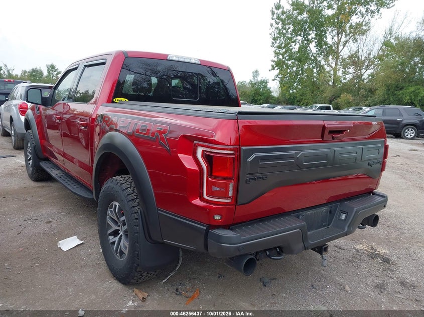 Vin: 1ftfw1rg1jfd50167, lot: 46756506, ford f-150 raptor 20183
