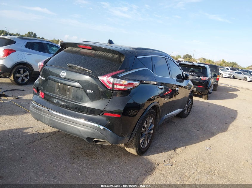 Vin: 5n1az2mg7jn107592, lot: 46756527, nissan murano sv 20184