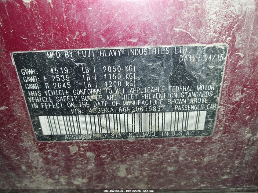 2015 SUBARU LEGACY 2.5I LIMITED · Photo 9