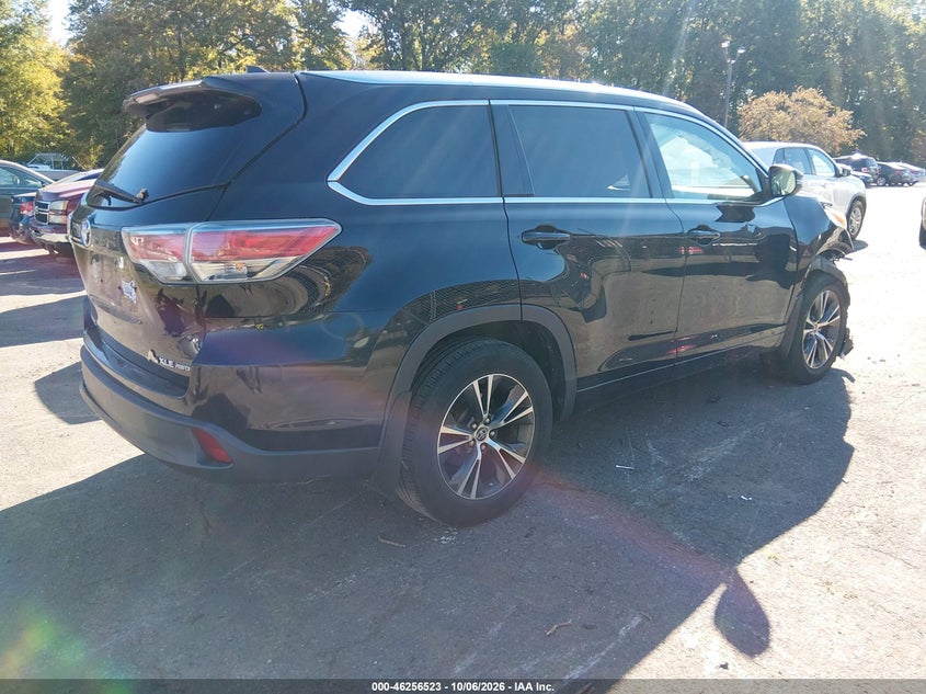Vin: 5tdjkrfh5gs274088, lot: 46756592, toyota highlander xle 20164