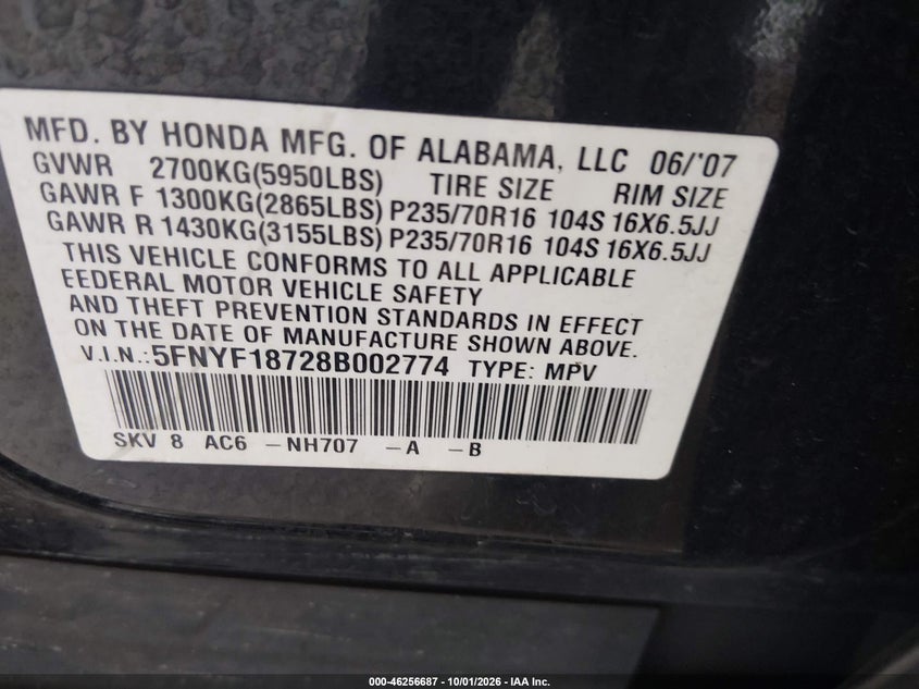 2008 HONDA PILOT EX-L · Фото 9