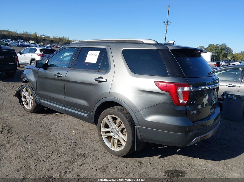 Vin: 1fm5k8d82gga33366, lot: 46757409, ford explorer xlt 20163